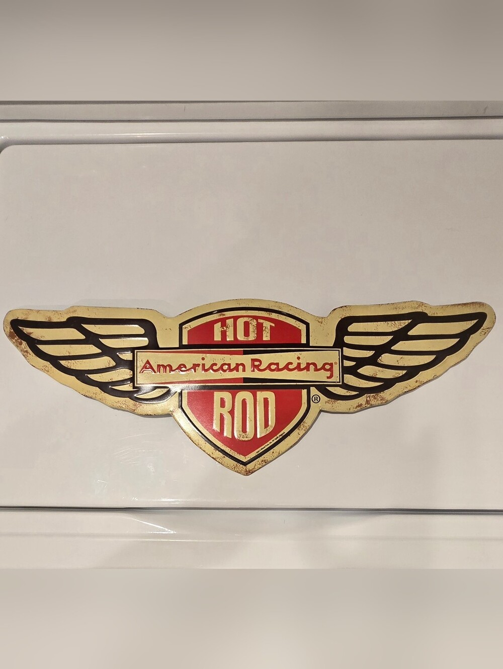 HOT ROD - American Racing - Metal Tin WING SIGN - 21"